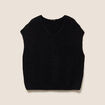 Pull sans manches noir femme