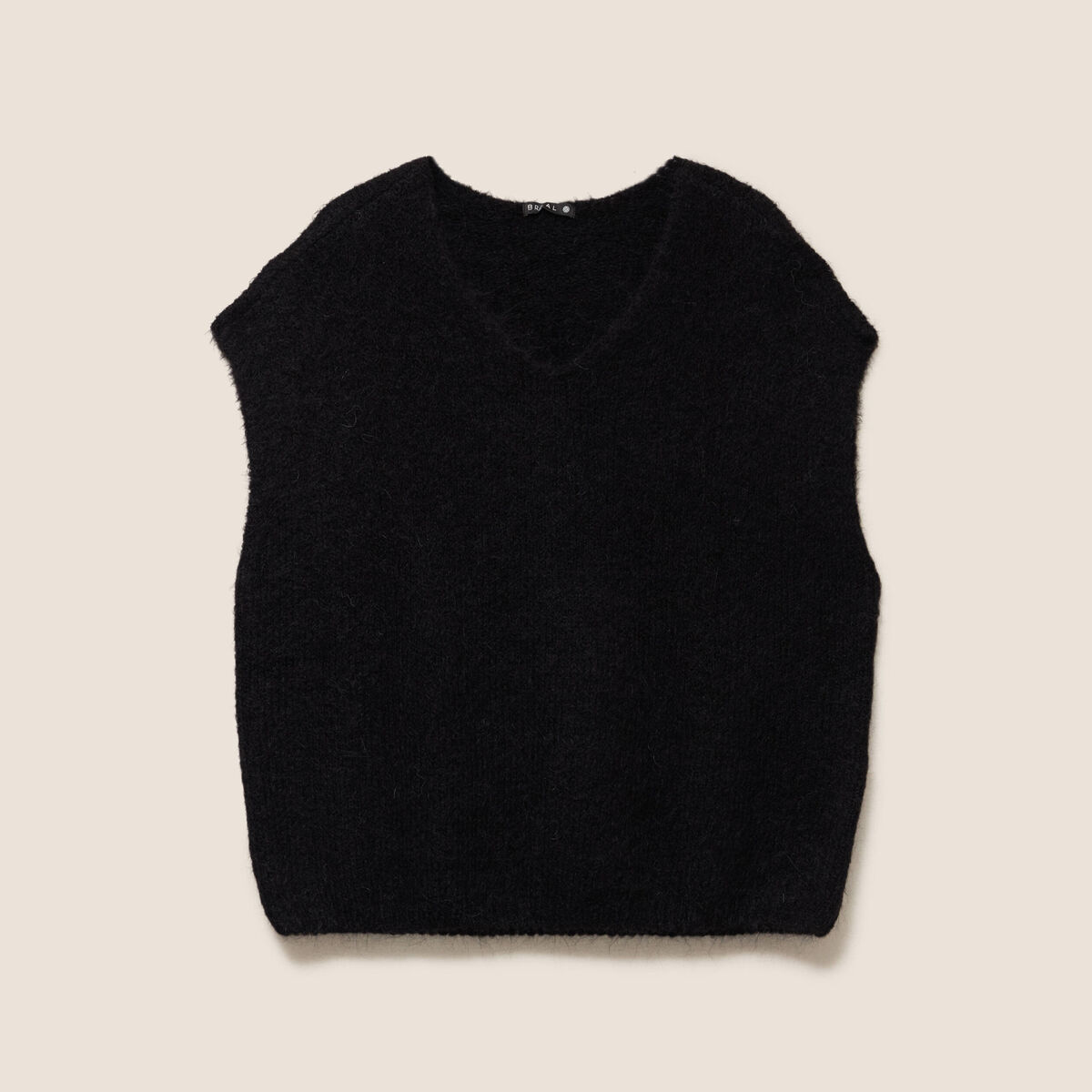 Pull sans manches noir femme
