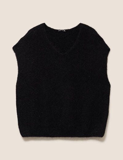 Pull sans manches noir femme