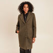 Manteau 3 en 1 col montant doubl&eacute; vert kaki femme