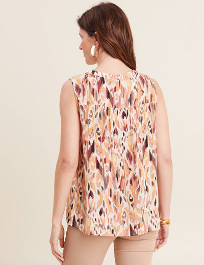 Blouse sans manches blanc femme