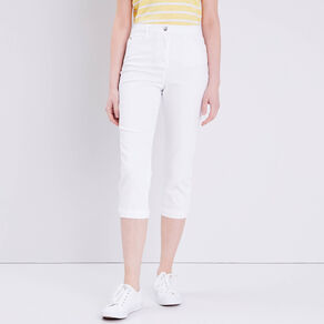 pantacourt droit taille haute blanc femme Pantacourt droit taille haute blanc femme