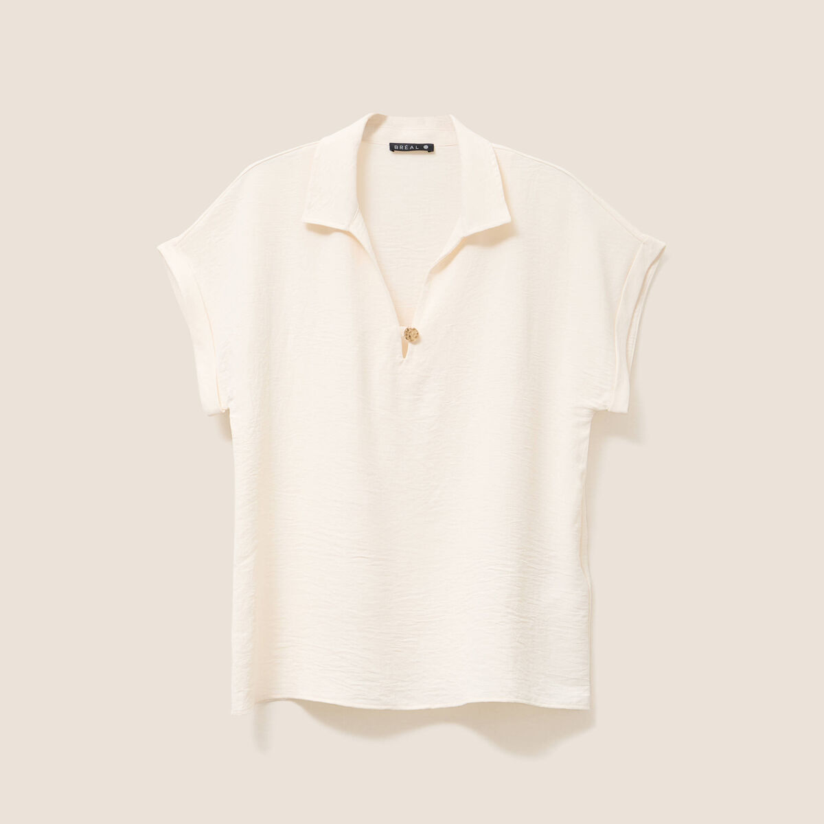 Blouse manches courtes ecru femme