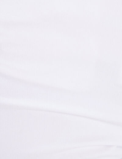 Pantacourt droit taille haute blanc femme