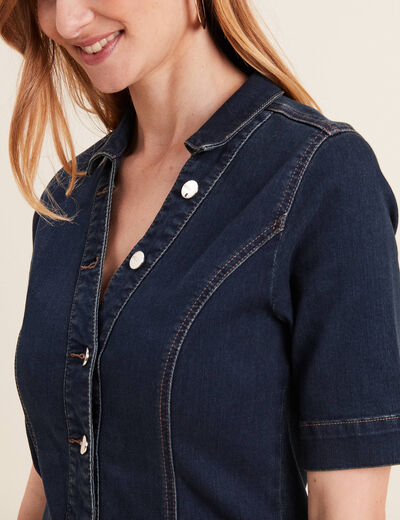 Robe droite en jean denim brut femme