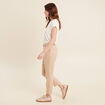 Pantalon flou ceinturé sable femme