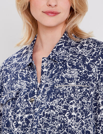 Veste droite boutonnée ecru femme