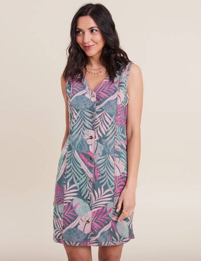 Robe fourreau réversible rose fushia femme