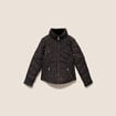 Doudoune d&eacute;perlante droite zipp&eacute;e marron femme