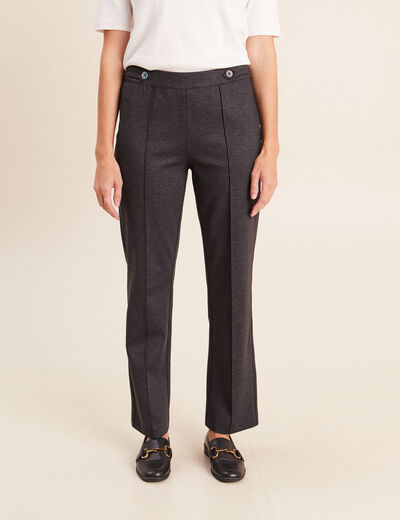Pantalon vichy taille standard gris anthracite femme