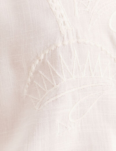 Chemise ample manches 3/4 col chemise ecru femme