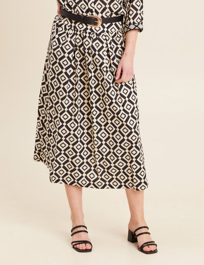 Jupe longue évasée noir femme