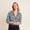 Chemise manches longues bleu canard femme