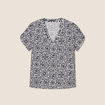 Blouse manches courtes bleu marine femme