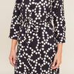 Robe longue évasée ceinturée noir femme