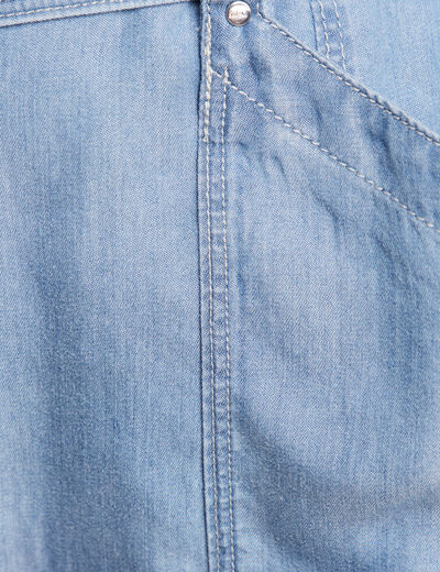 robe droite courte manches coudes denim double stone femme