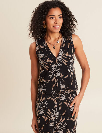 Gilet sans manches réversible noir femme