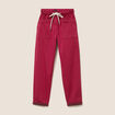 Pantalon coupe mom 7/8&egrave;me rouge fonc&eacute; femme