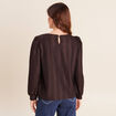 Blouse manches longues marron fonc&eacute; femme