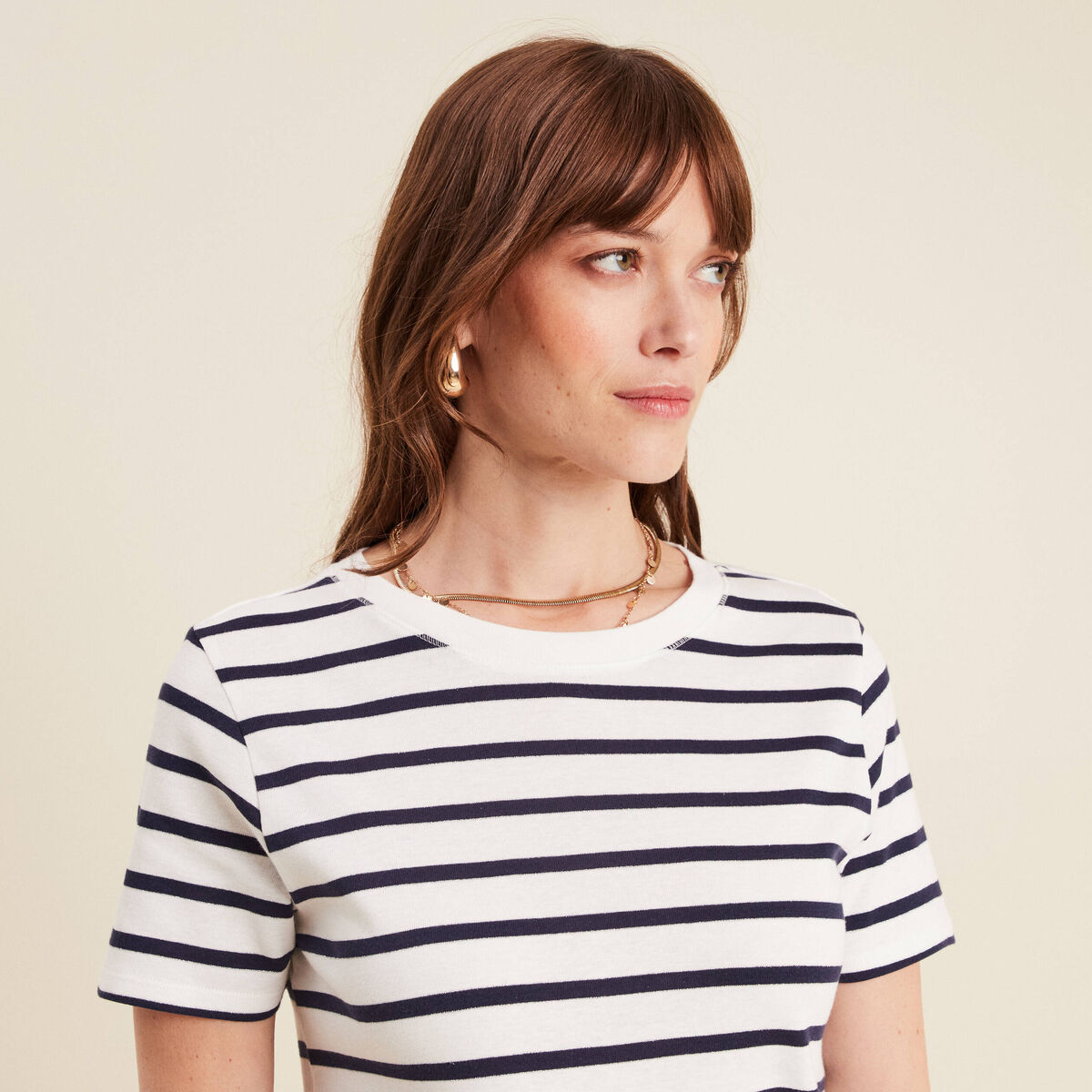 T-shirt manches courtes blanc femme