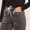 Jean coupe mom 7/8&egrave;me denim gris femme