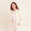 Chemise col chemise manches longues creme femme