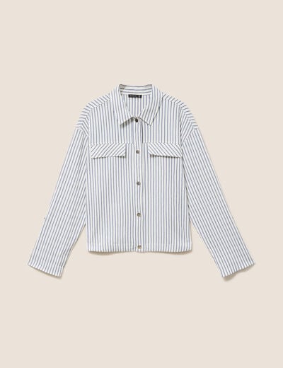 Chemise fluide manches longues bleu femme
