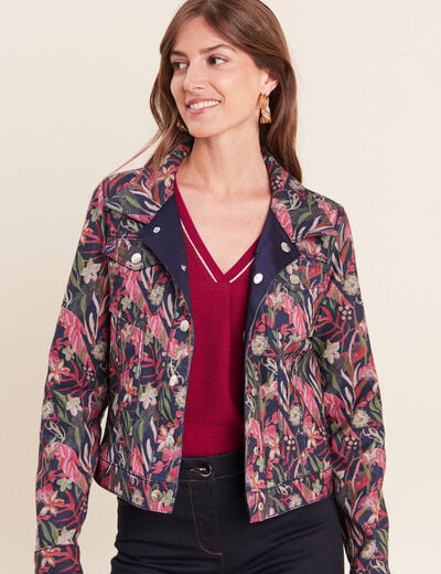 Veste cintr&eacute;e r&eacute;versible multicolore femme