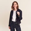 Veste manches longues en jean denim brut femme