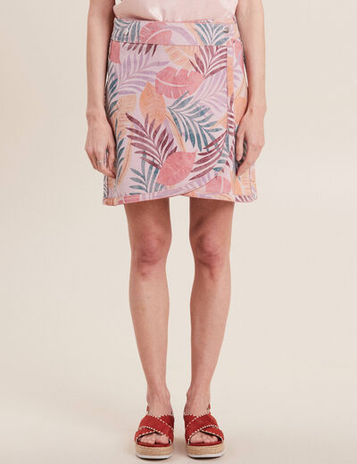 Jupe portefeuille réversible orange corail femme