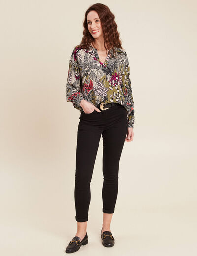Blouse manches 3/4 vert femme