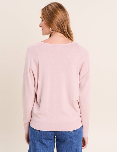 Pull manches longues rose clair femme