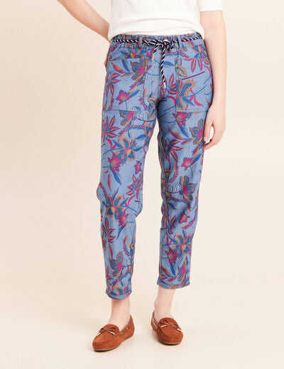 Jean droit r&eacute;versible bleu femme