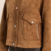 Veste ample col montant doubl&eacute;e marron fonc&eacute; femme