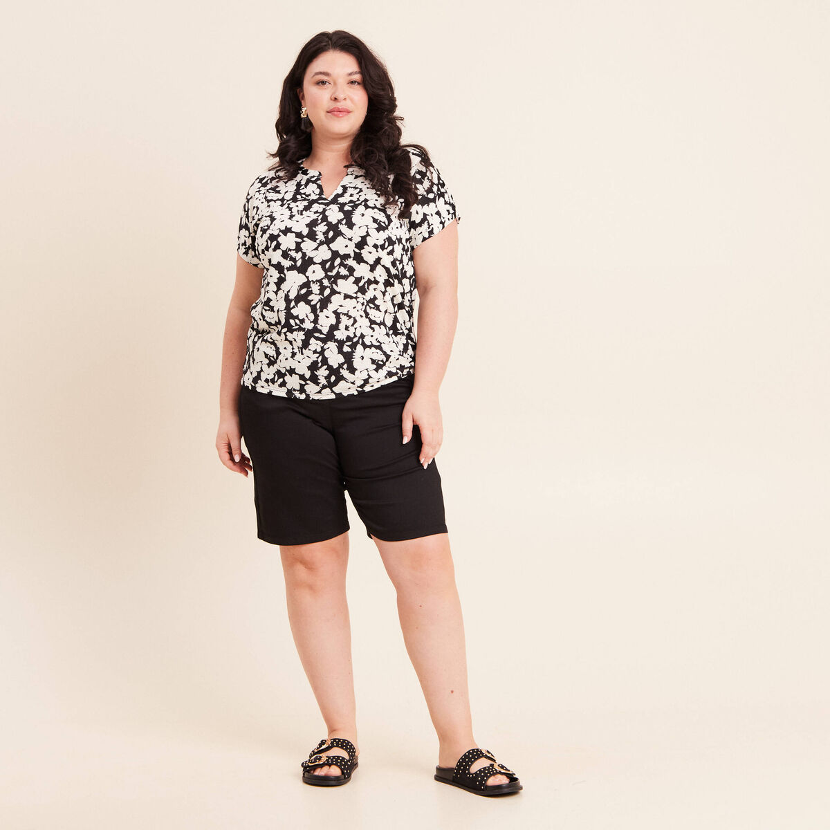 T-shirt manches courtes noir femme