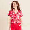 Blouse manches courtes rouge femme