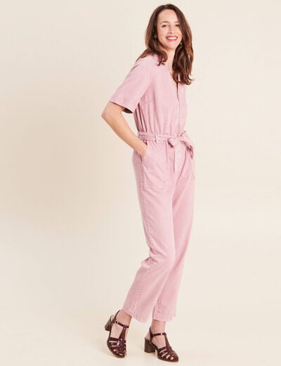 Combinaison fluide rose femme