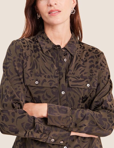 Chemise manches longues vert femme