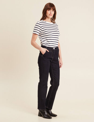 Jean droit 7/8ème denim brut femme