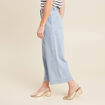 Jean large 7/8ème taille haute denim bleach femme