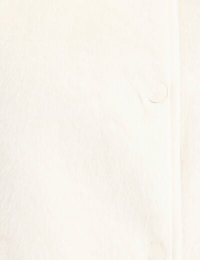 Gilet droit sans manches fausse fourrure ecru femme