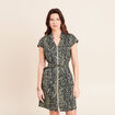 Robe droite zipp&eacute;e vert femme