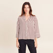 Chemise ample manches 3/4 marron femme