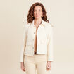 Blouson matelass&eacute; boutonn&eacute; ecru femme