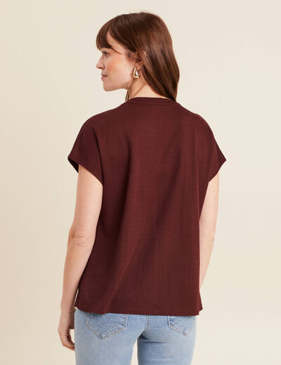 T-shirt manches courtes bordeaux femme