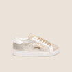 Baskets plates paillettes beige femme