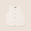 Blouse sans manches fluide ecru femme