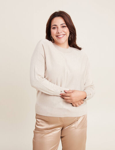 Pull manches longues couleur or femme