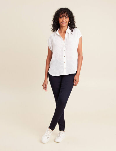 Jeans léger taille standard long denim brut femme