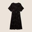 Robe longue &eacute;vas&eacute;e couleur or femme